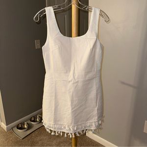 Pink Lily White Fringe Dress